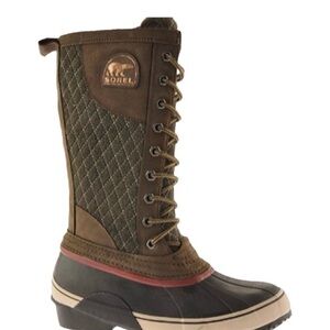 Sorel Olive and Chocolate Quilted Boots
